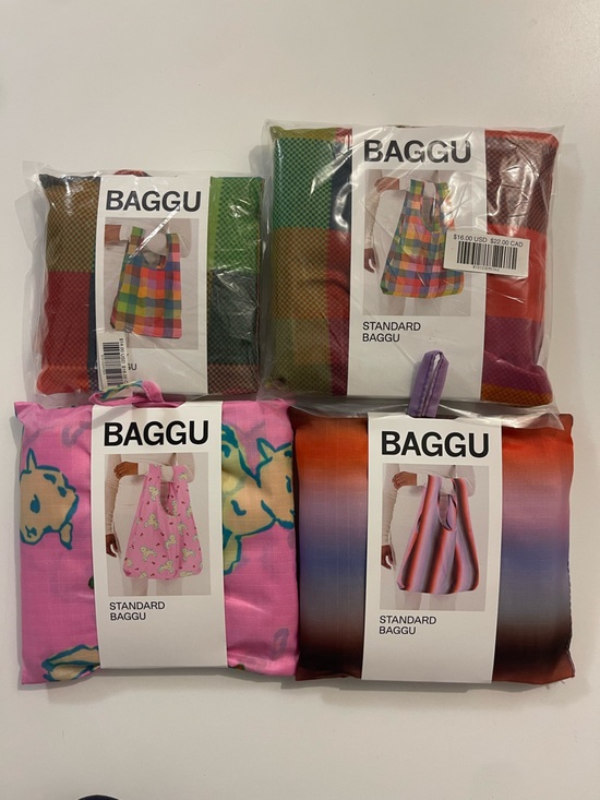BAGGU Handbags - BAGGU - Standard Reusable Bag Set of (4) MADRAS, BUNNIES, STRIPES
